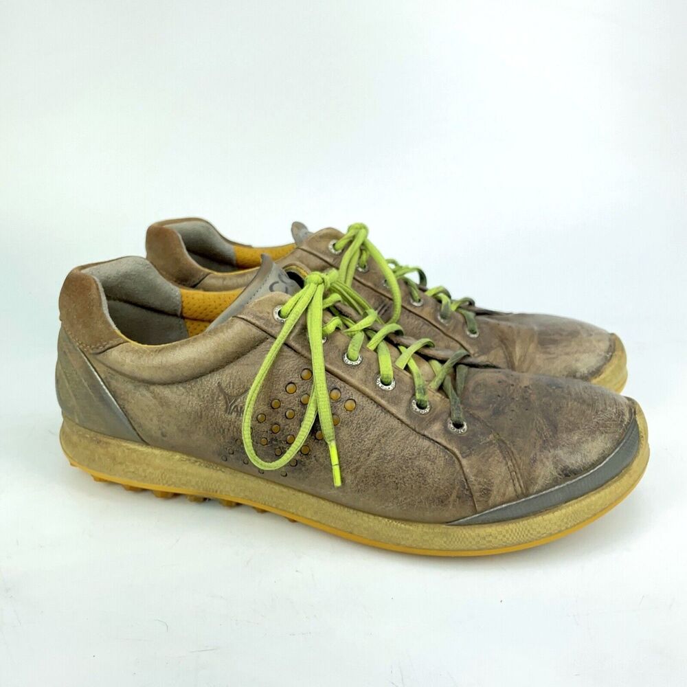 ECCO Biom Natural Motion HydroMax Brown YAK Leather Men's Size EU 44 Golf Shoes